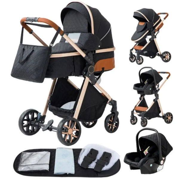 Stroller 3 in 1 Luxe Black