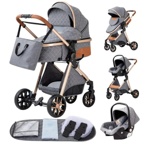 Stroller 3 in 1 Luxe Grey