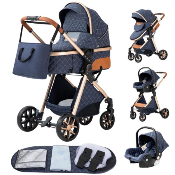 Stroller 3 in 1 Luxe Blue