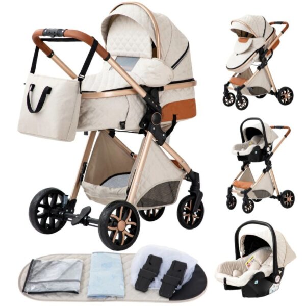 Stroller 3 in 1 Luxe White