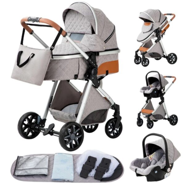 Stroller 3 in 1 Luxe Light grey